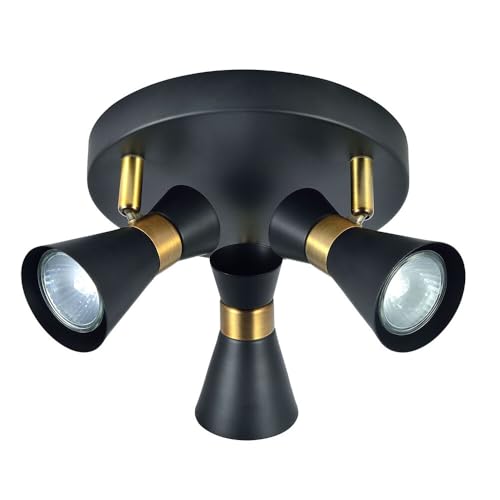 Watiowave Plafon Maximo 3 Focos Gu10 Nero/Pelle