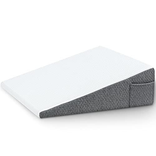 Howhom Cuscino A Cuneo Con Parte Superiore In Schiuma Per Dormire, Leggere E Riposare, 20,3 Cm, Supporto Triangolare Per Gambe E Schiena, Con Fodera L