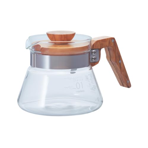Hario 400 Ml Olive Wood New Coffee Server, Transparent, 2 Cup