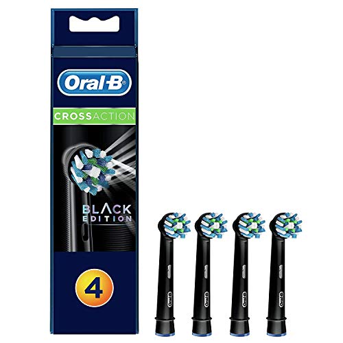 Oral-B Crossaction Testine Di Ricambio, Confezione Da 4 Pezzi, Edizione Nera, Versione Vecchia