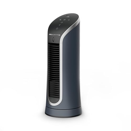 Rowenta Eole Compact, Mini Ventilatore A Torre Compatto E Silenzioso Per Freschezza Intensa, 6 Velocità E 2 Modalità Automatiche, Schermo A Led E Time