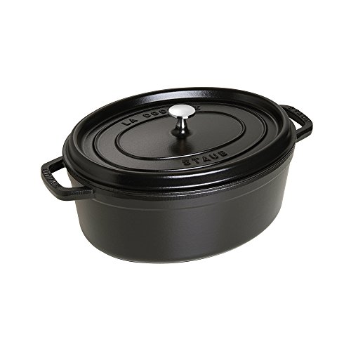 Staub Cocotte Single Pan - Padella, Ghisa, Nero, 6,7 L, 33 Cm, 7,2 Kg
