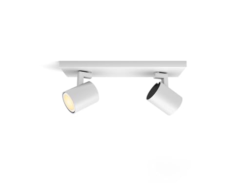 Philips Hue White Ambiance Runner 2 Faretti Bianco 2 X 5W Gu10 Incl. Dimmer Dimmer Regolabile Tramite App Compatibile Con Amazon Alexa (Echo, Echo Dot