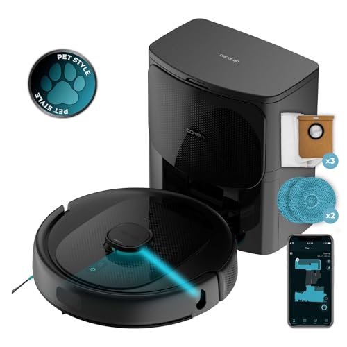 Cecotec Robot Aspirapolvere Conga 9590 Spin Revolution Ultra Power Home.Navigazione Laser, Intelligenza Artificiale, 10.000Pa, Massimo 240Min Autonomi