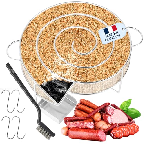 Avida Zen Affumicatore Di Carne E Pesce – Generatore Di Fumo Freddo Per Affumicatori Alimentari – Serpentin Affumicatore A Freddo In Omaggio 4 Ganci E
