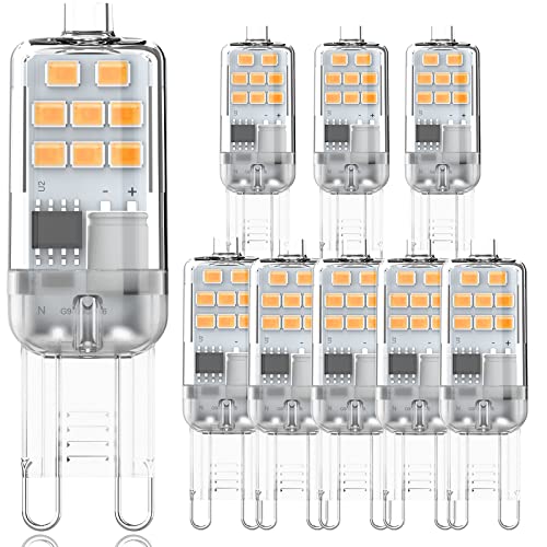 Lampadina Led G9 2W Di Ricambio Per Lampadina Alogena G9 25W 20W, G9 Led Bianco Caldo 2700K, Ac 230V Lampadina Led G9, Cri 85+, Senza Sfarfallio, Ango