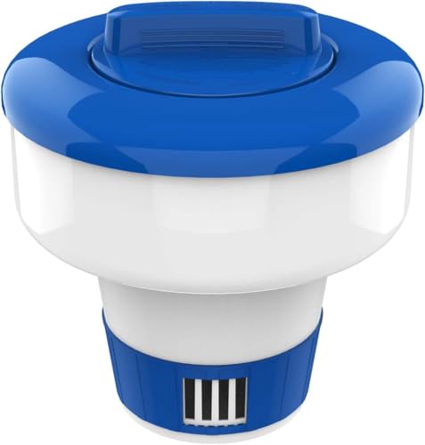 Housolution Dispensatore Cloro Da 7 Pollici, Galleggiante Cloro, Galleggiante Per Cloro Compresse Di Bromo Piscina Antialghe, Vasche, Spa - Blu + Bian