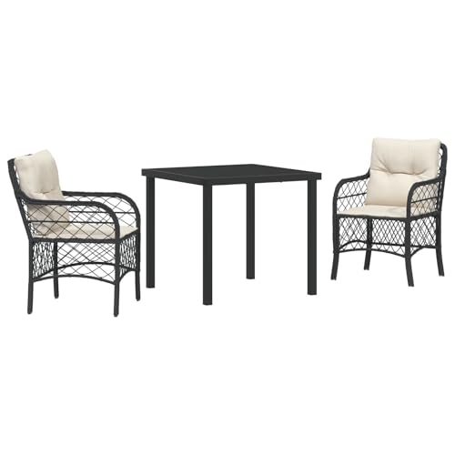 Vidaxl Set Da Pranzo Da Giardino 7 Pezzi Con Cuscini Beige Polyrattan