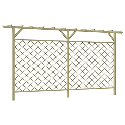 Vidaxl Recinzione Lattice E Pergolato Giardino Recinto Con Pergola Steccato Arredo Arredamento Recinto Da Giardino Barriera Aiuole Legno Pino