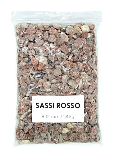 Landare Sassi Rosso 1,8Kg - Sassolini Decorativi Per Vasi - Sassi Decorativi Per Vasi - Sassolini Per Acquario - Ciottoli Decorativi Per Vasi - Ciotto