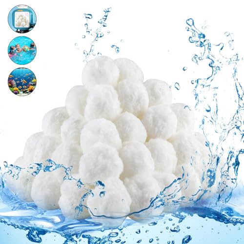 Foydream Piscina Piante Filtro Piscina, 1300 G Piscina Sfere Filtro Sostituisce Sabbia Filtrante Da 46 Kg, Sfere Filtranti Riutilizzabili Per Piscine,