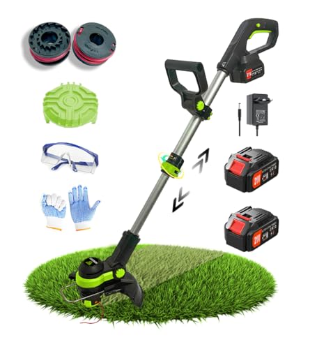 Wrneaoch Decespugliatore A Batteria 21V Tagliaerba Elettrico Con 11.000 Rpm E Motore Da 750W Tagliaerba A Batteria Con 2 Batterie Da 4,0 Ah È Ideale P