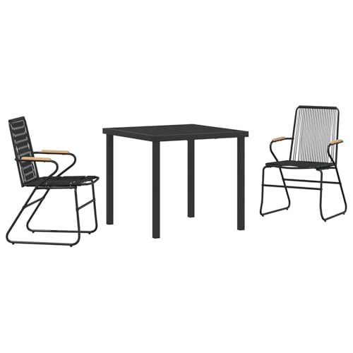 Vidaxl Set Da Pranzo Da Giardino 7 Pezzi Nero Rattan In Pvc