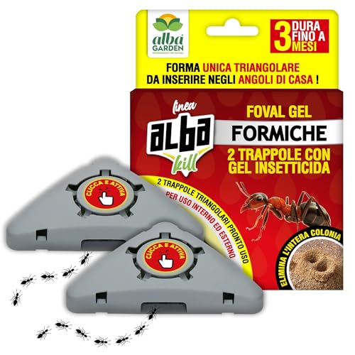 Albagarden - Trappola Formiche Con Gel Insetticida, Per Casa Ed Esterno - Azione Immediata Contro Colonie E Nidi Grazie Al Gel Formiche - Esche Con In