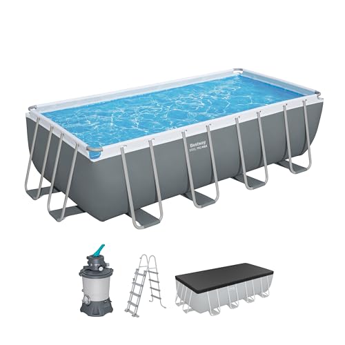 Bestway 56671-7 Set Piscina Fuori Terra Steel Pro Max - 4,88 M X 2,44 M X 1,22 M, Grigio