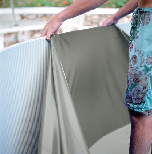 Gre Sp4550Gf Liner Grigio Per Piscina Fuoriterra Tonda, Dimensioni 460 X 120 Cm, Sistema Overlap