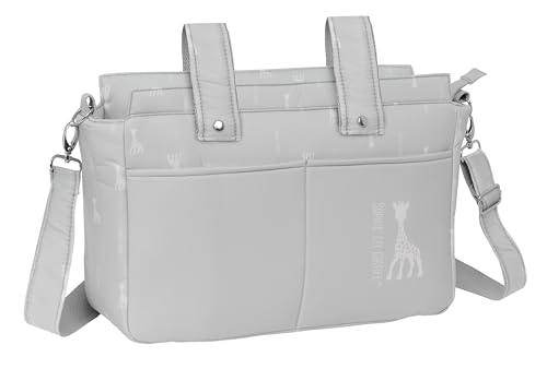 Sophie La Girafe Mum – Borsa Adattabile A Passeggino, Borsa Per Bambini, Comoda E Versatile, Qualità E Resistenza, 46 X 15 X 26 Cm, Colore Grigio Piet