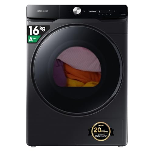 Samsung Asciugatrice Dv16Dg8600Bvu3, 16 Kg, Pompa Di Calore, Wifi, Ai Dry, Programma Igienizzante, Carica Frontale, 68,6L X 98,4H X 84,4P Cm