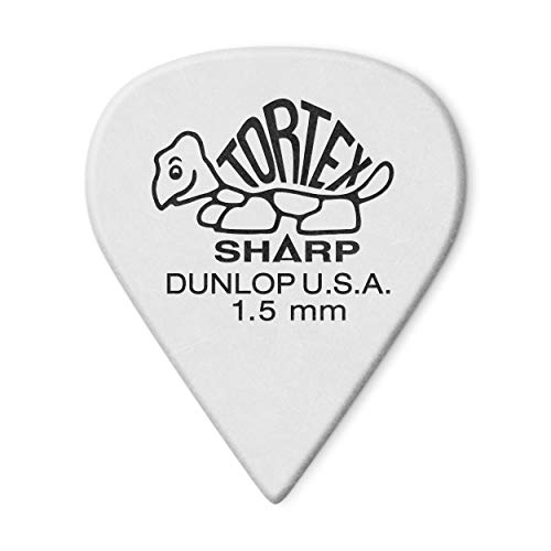 Jim Dunlop 412P73 Tortex Plettro Per Chitarra Affilato, Da 0,73 Mm, Confezione Da 12 72 1.50Mm White