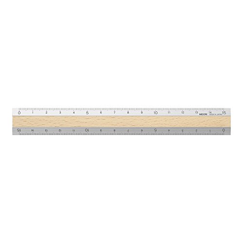 Midori Righello In Alluminio, 15Cm, Colore: Marrone Chiaro