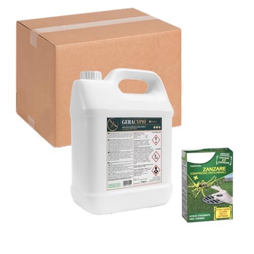 Ossian Geracyp 10 - Insetticida Antizanzare, Formiche, Scarafaggi, Insetti Striscianti E Volanti, Concentrato Con Cipermetrina E Geraniolo, Effetto Re
