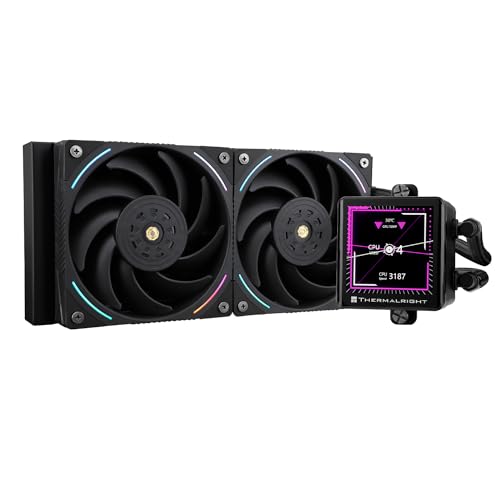 Thermalright Frozen Vision 240 Black Liquid Cpu - Refrigeratore Ad Acqua Con Ventola Pwm Da 120 Mm, Schermo Lcd Ips Quadrato Da 2,88", Per Computer Am