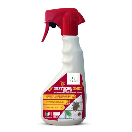 Lerava® Insetticida Cimici [Azione Rapida] - Spray Cimici 500Ml - Insetticida Per Cimici, Scarafaggi, Formiche - Protezione Anti Cimici Fino A 90 Gior