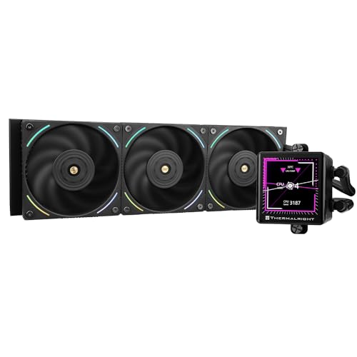 Thermalright Frozen Vision 360 Black Liquid Cpu - Refrigeratore Ad Acqua Con Ventola Pwm Da 120 Mm, Schermo Lcd Ips Quadrato Da 2,88 Pollici, Per Comp