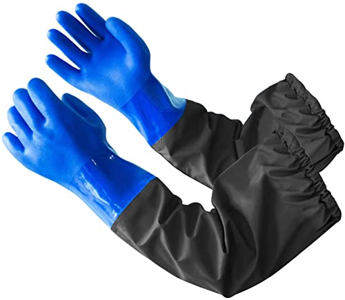 Eiito Guanti Gomma Lunghi, Industriali Elastici Guanti Lattice Lunghi, Impermeabili Guanti Protettivi Lunghi Proteggono Le Mani Da Olio, Soluzioni Aci