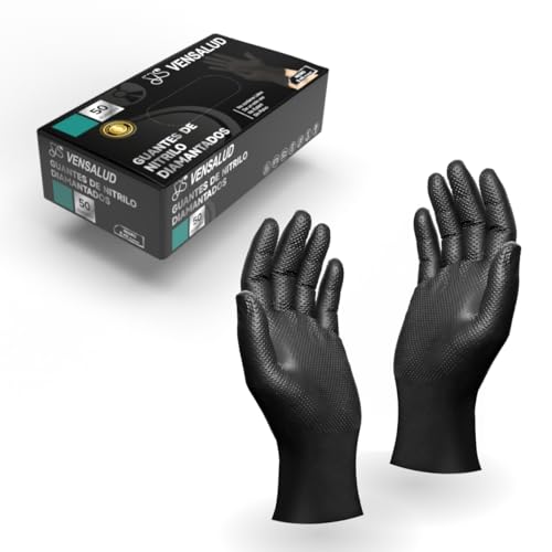 Vensalud | Guanti Monouso In Nitrile | Extra Forte | Senza Polvere | Resistenti | Per Meccanico, Officina, Giardinaggio, Cucina, Tatuaggio, Veterinari