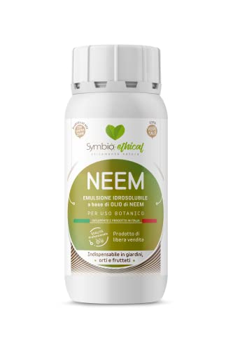 Symbioethical - Neem, Emulsione Idrosolubile A Base Di Olio Di Neem Per Piante, Concentrato A Uso Botanico, 100% Vegetale, Made In Italy, 250 Ml