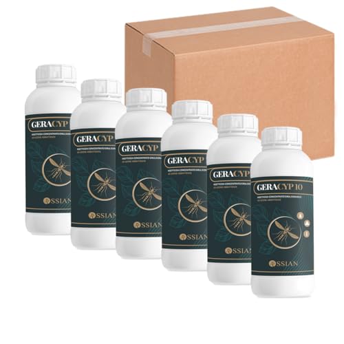 Ossian Geracyp 10 - Insetticida Antizanzare, Formiche, Scarafaggi, Insetti Striscianti E Volanti, Concentrato Con Cipermetrina E Geraniolo, Effetto Re