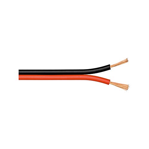 Goobay 15093 Cavo Altoparlanti, Rosso/Nero, Cu, 5Mm Diametro, 10M Lunghezza Del Cavo