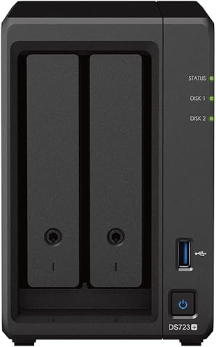 Synology Soluzione Nas Desktop Ds723+ Da 20 Tb A 2 Alloggiamenti, Installata Con 2 Unità Western Digital Red Plus Da 10 Tb