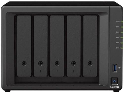 Synology Ds1522+ 20Tb 5 Bay Desktop Nas Solution, Installato Con 5 X 4Tb Western Digital Red Plus Drive