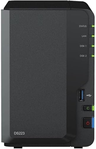 Synology Soluzione Nas Desktop Ds223 Da 16 Tb A 2 Alloggiamenti Installata Con 2 Unità Hat5300 Da 8 Tb