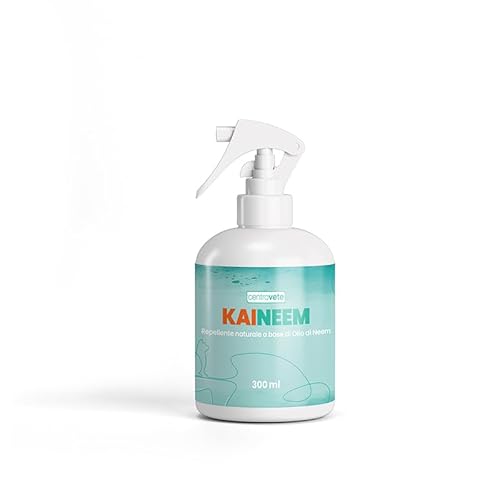 Kaineem | Antiparassitario Naturale Spray All'Olio Di Neem 300 Ml Per Cani E Gatti - Effetto Barriera Contro Pulci Zecche Zanzare E Flebotomi - 100% N