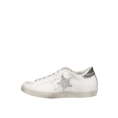 2Star Sneakers One Star Donna Pelle Bianco/Argento 37