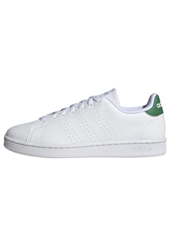 Adidas Advantage Shoes, Scarpe Da Tennis Uomo, Cloud White/Cloud White/Green, 42 Eu