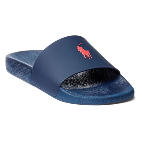 Ralph Lauren Polo Player Mens Navy/Red Slides-Uk 9 / Eu 43