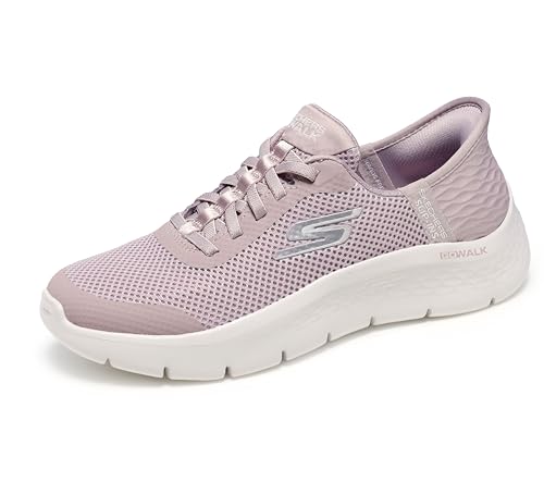 Skechers, Go Walk Flex Grand Entry Donna, Finiture In Tessuto Malva, 41 Eu