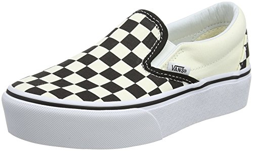 Vans Classic Slip-On Platform, Sneaker Donna, Black And White Checker/White Bww, 40 Eu