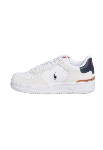 Scarpe Ralph Lauren Da Uomo, Modello Sneakers 809891794001, Realizzate In Pelle. Bianco