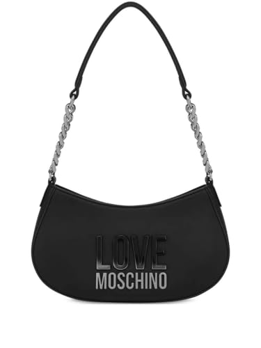 Love Moschino Borsa Hobo Bag Nera Logo Lettering Smaltato