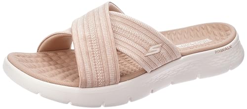 Skechers Go Walk Flex Sandal Impressed, Ciabatta Donna, Taupe, 38 Eu