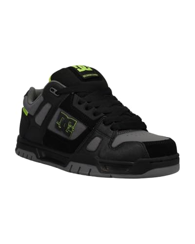 Dc Shoes Stag - Scarpe Da Uomo In Pelle, Nero/Lime, 42 Eu