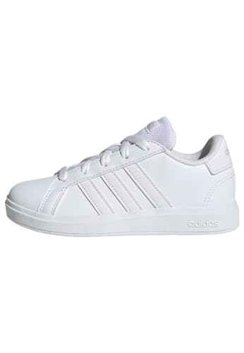 Adidas Grand Court Lifestyle Tennis Lace-Up Shoes, Scarpe Unisex - Bambini E Ragazzi, Cloud White Cloud White Grey One, 35.5 Eu