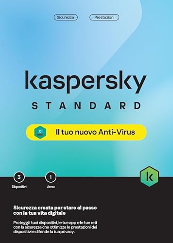 Kaspersky Anti-Virus Standard Per 3 Dispositivi - Antivirus 1 Anno