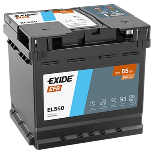 Exide Nba-1043, Batería 12V/55Ah-480 Cca-Efb El550 Unisex-Adult, Multicolor, 20.7 X 17.5 X 19 Centimetres