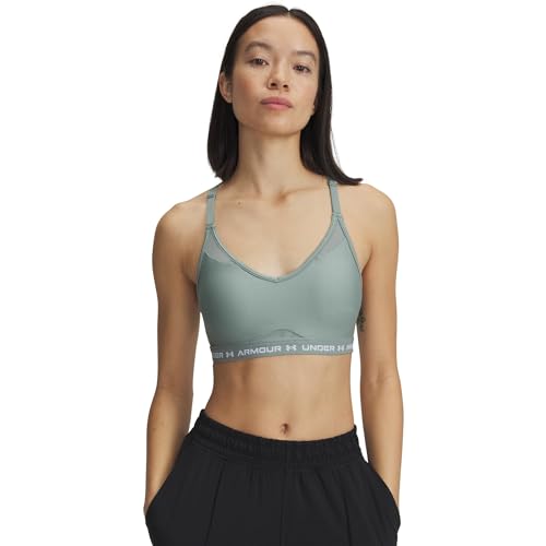 Under Armour Reggiseno Sportivo Da Donna Crossback Low Impact, (348) Verde Silice / / Bianco, S